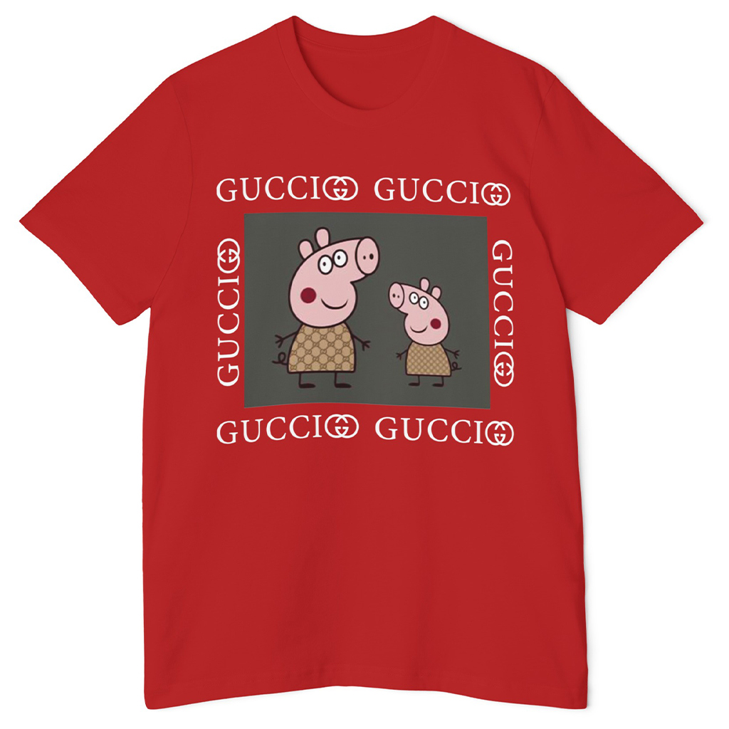Gucci Peppa Pig T-Shirt 3D in Red Luxury Edition