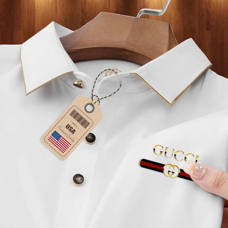 Gucci Polo Shirt in White and Gold Luxury Edition