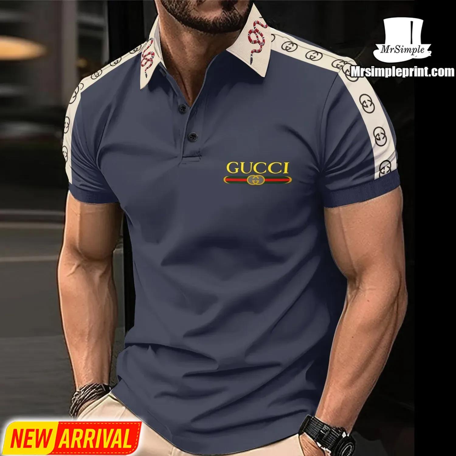 Gucci Premium Logo Polo Navy Blue Edgy Luxury