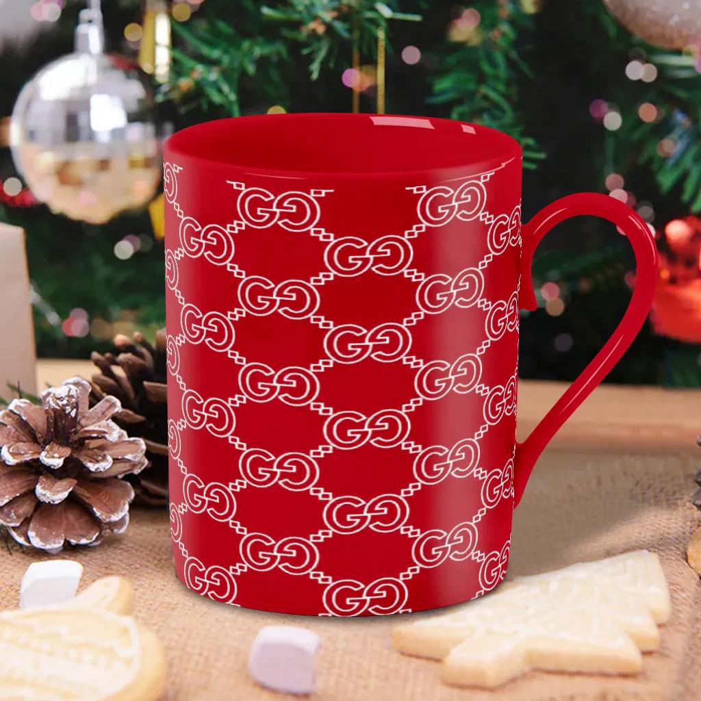 Gucci Red GG Chain Mug - Luxe Christmas Edition