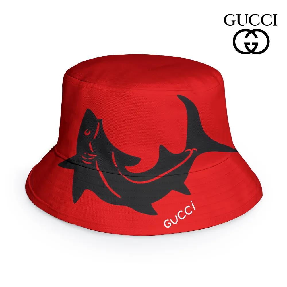 Gucci Shark Bucket Hat Red Edition