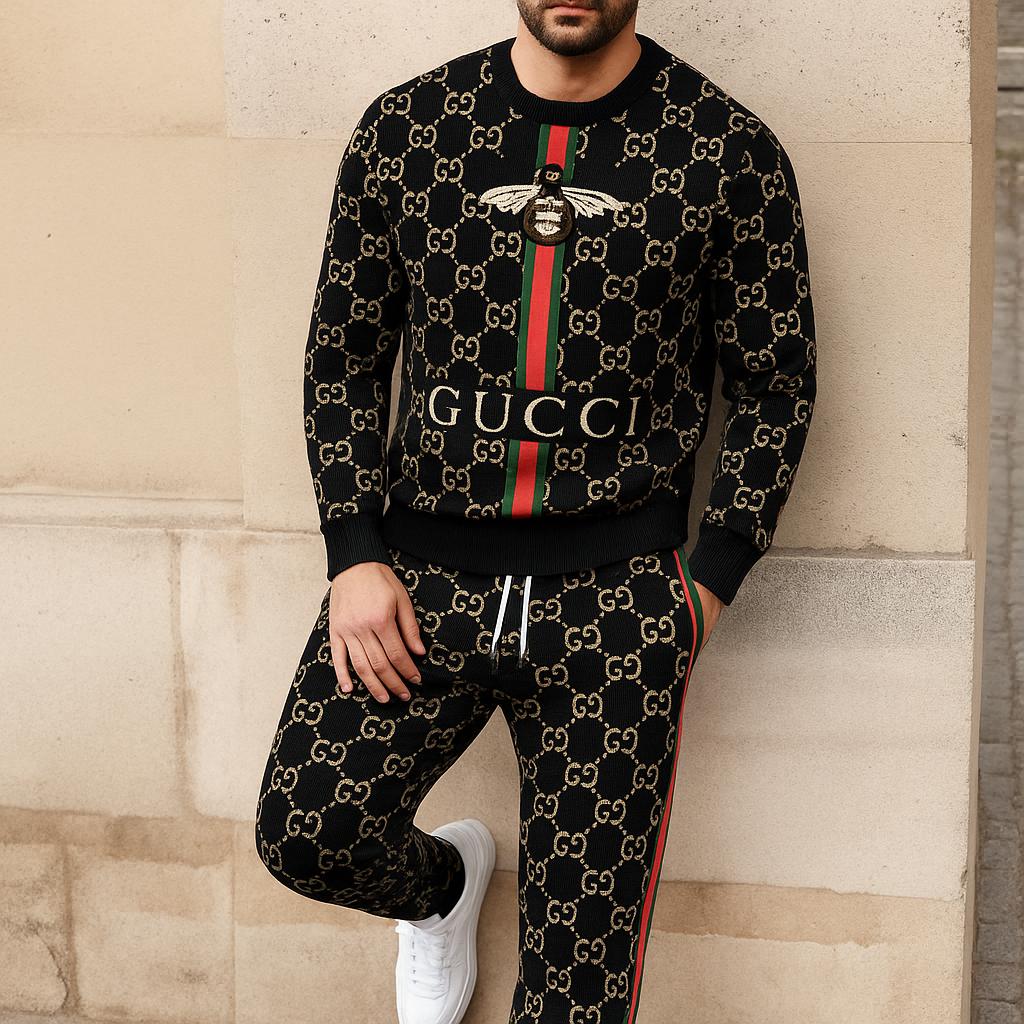 Gucci Signature Black Sweater And Pants Set - Chic Premium Knitwear