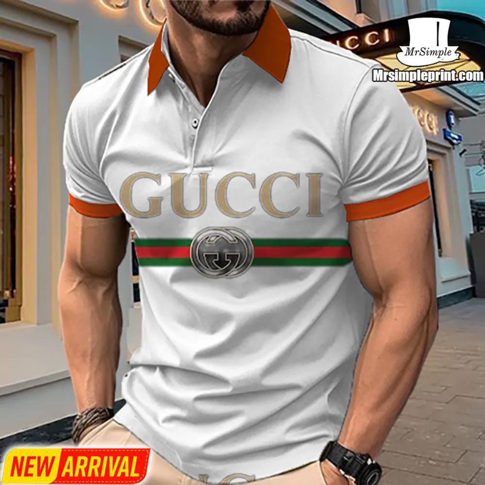 Gucci Signature Polo in White and Orange