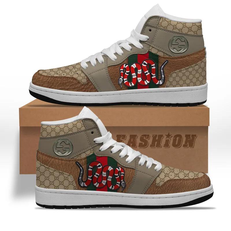 Gucci Snake Air Jordan 1 High Top Sneakers