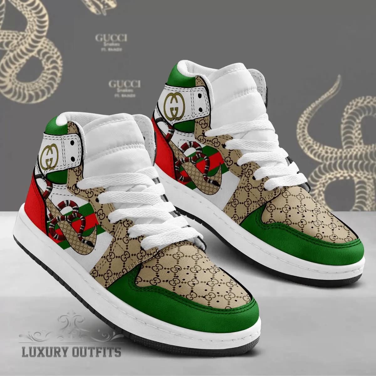 Gucci Snake Print Air Jordan 1 High-Top Sneakers