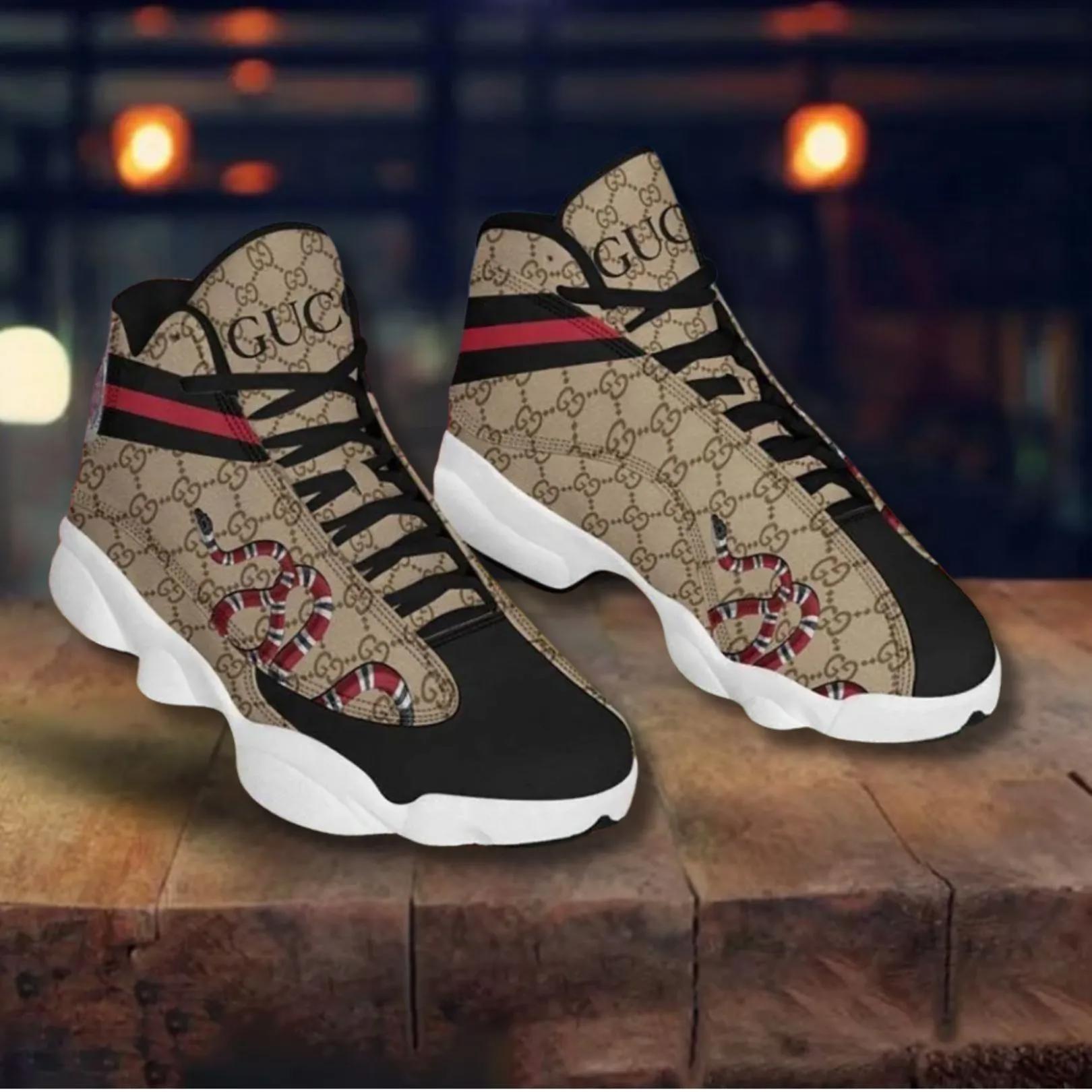 Gucci Snake Print Jordan 13 Sneaker High Luxury Edition