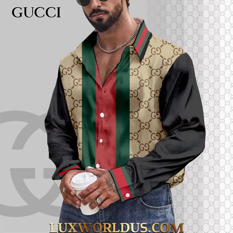 Gucci Statement Button-Up Shirt in Bold Stripes