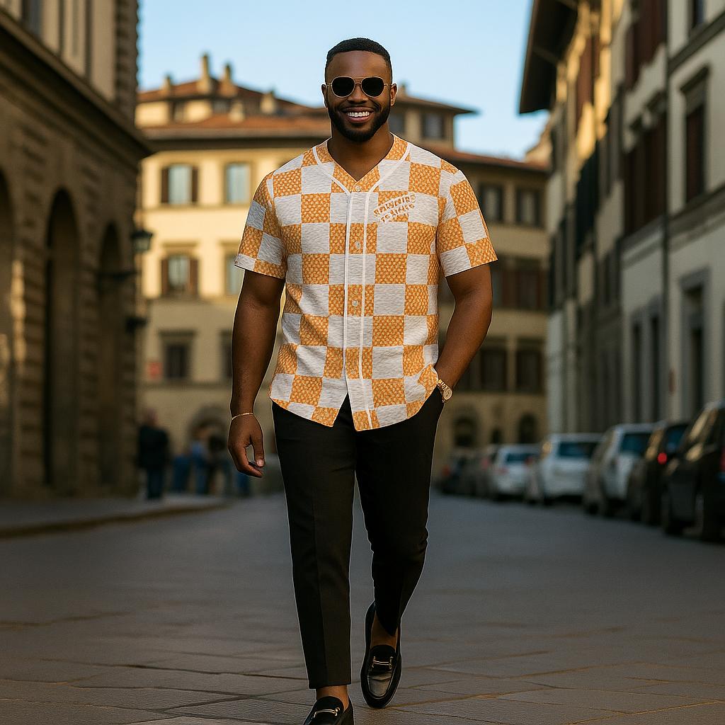 Gucci Statement Checkerboard Baseball Jersey