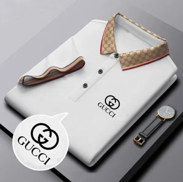Gucci Statement Collar Polo in Premium Cotton and Linen Blend