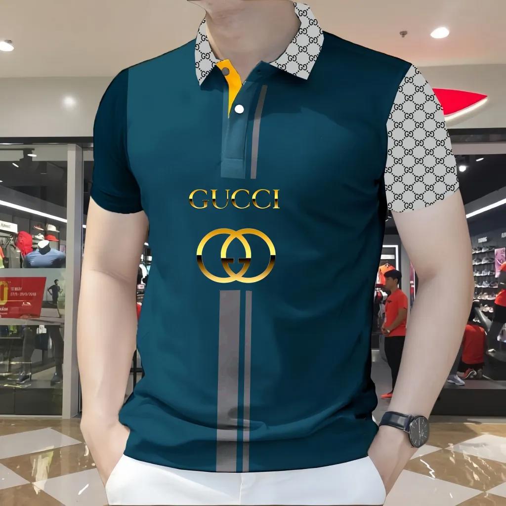 Gucci Statement Collar Polo Navy & White