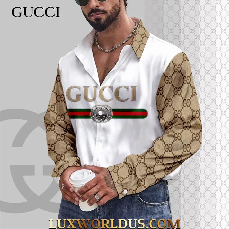 Gucci Statement Collar Shirt and Monogram Texture