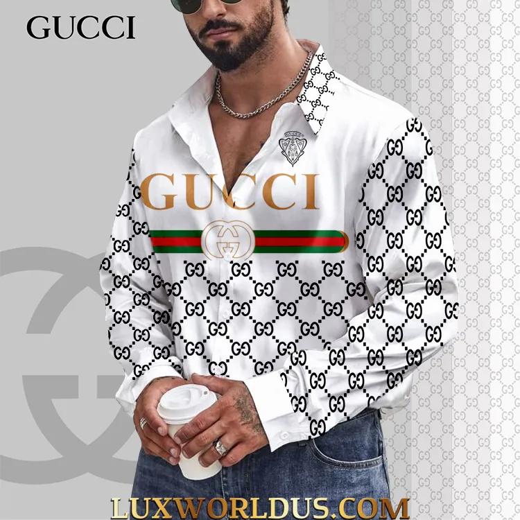 Gucci Statement Collar Shirt with Monogram Print