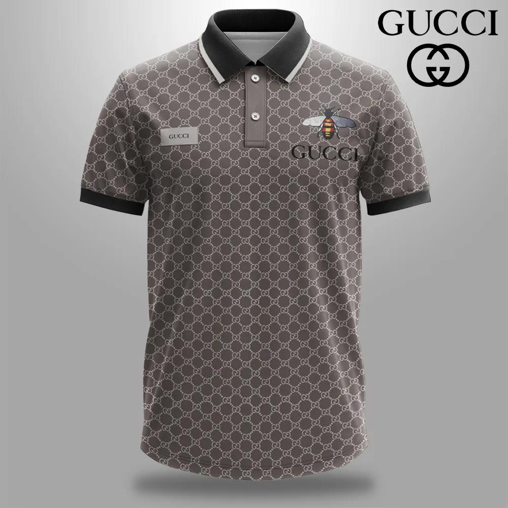 GUCCI Statement Grey Polo with Bee Emblem