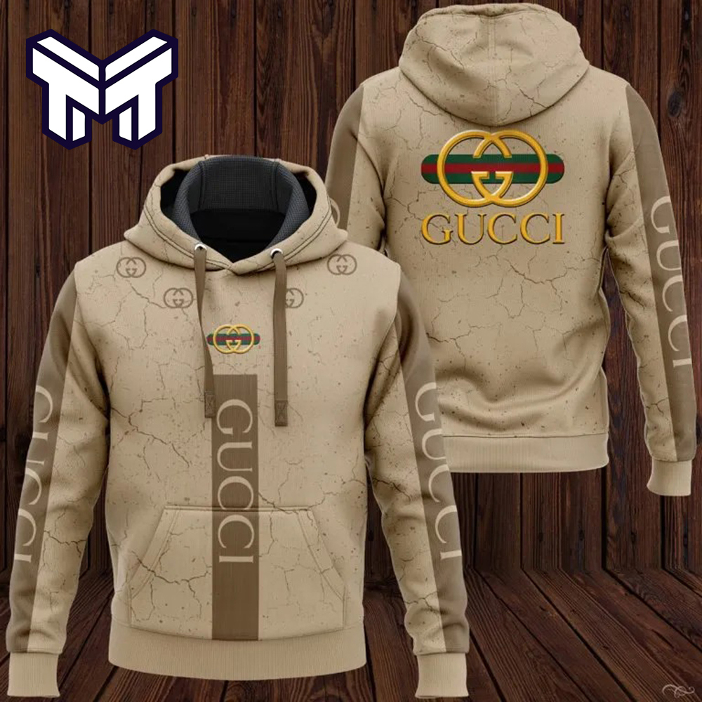 Gucci Statement Hoodie 3D Beige Bold Texture Luxury