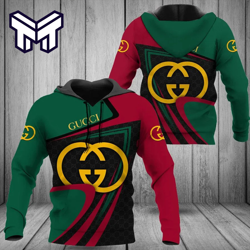 Gucci Statement Hoodie 3D Bold Color Block & Luxury Material