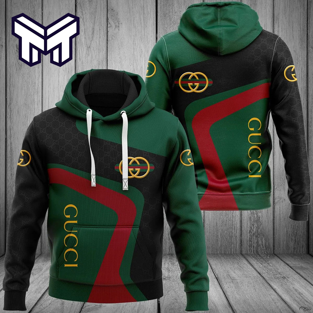 Gucci Statement Hoodie 3D Green Bold Luxury Lifestyle Ad