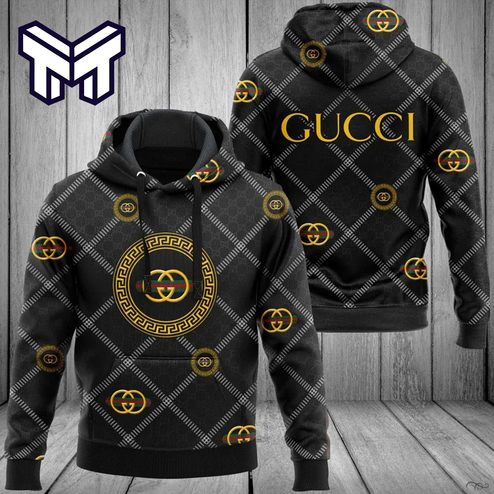 Gucci Statement Hoodie 3D Luxe Edition Black and Gold