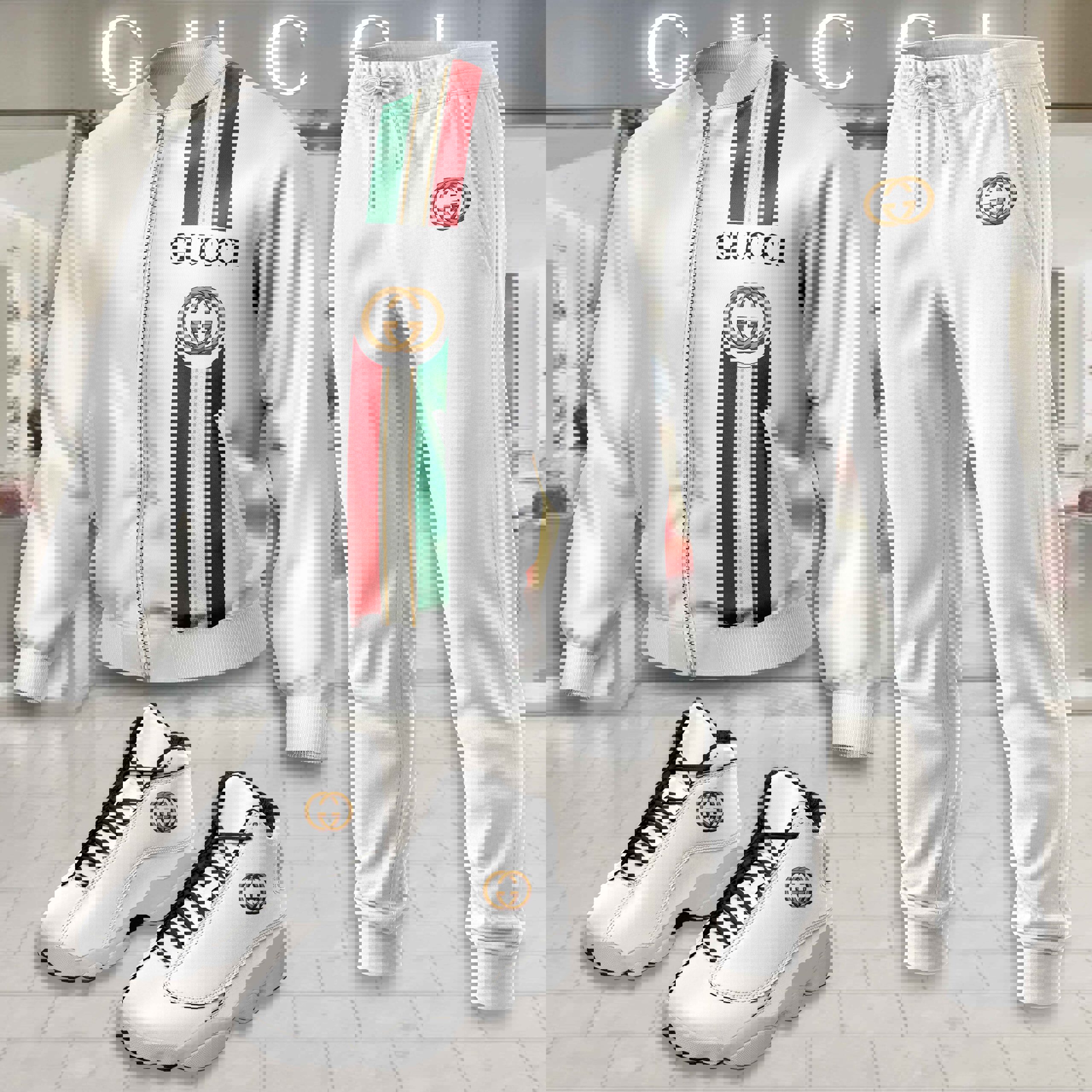 Gucci Statement Jogger Set White Edition