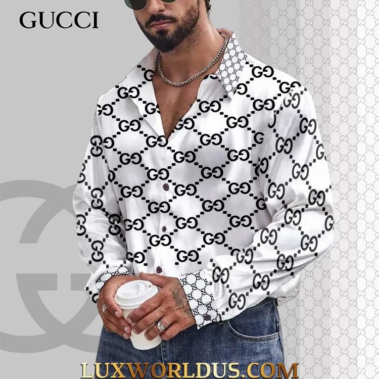 Gucci Statement Monogram Silk Shirt