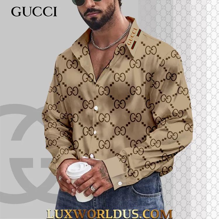 Gucci Statement Shirt in Brown and Gold