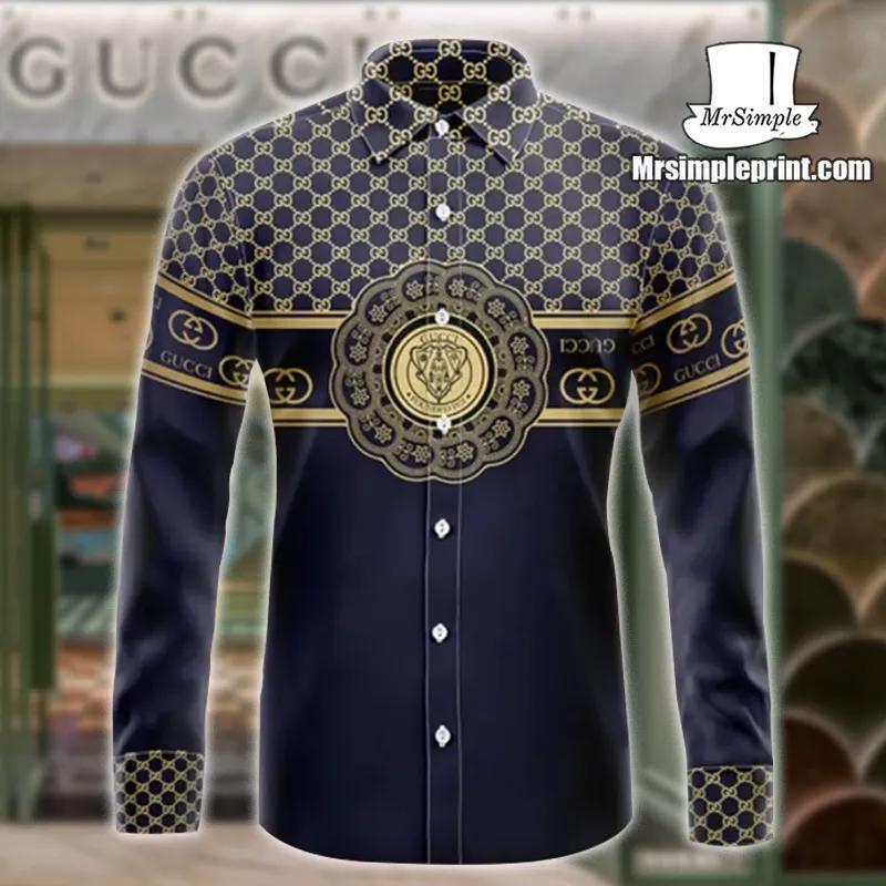 Gucci Statement Shirt in Navy and Gold