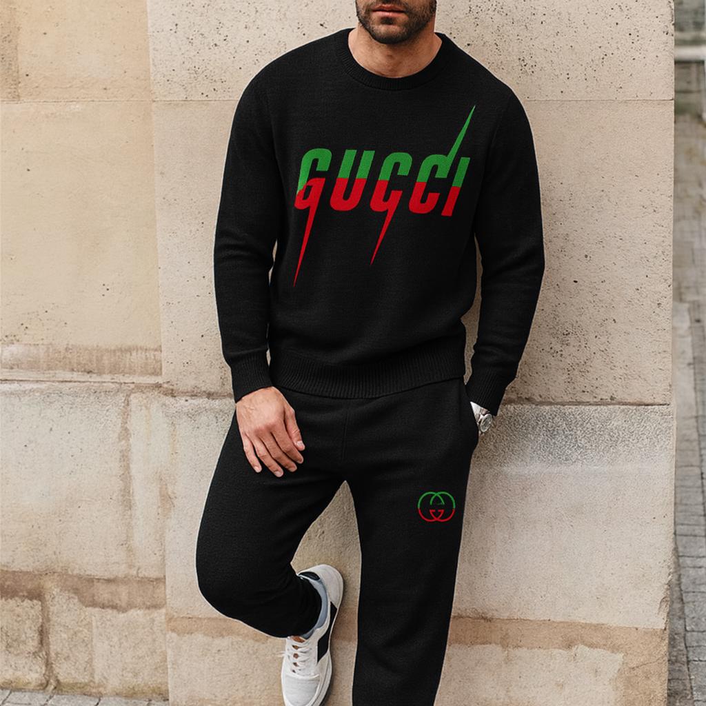 Gucci Statement Sweater And Pants Set Black and Bold