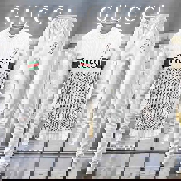 Gucci Statement Sweater And Pants Set White Couture Luxury