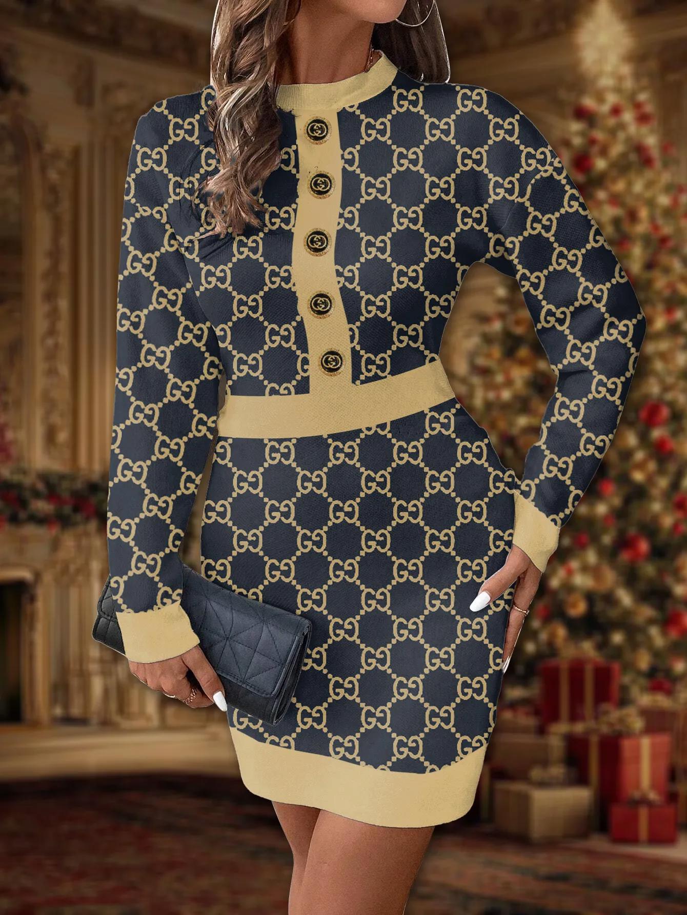 Gucci Statement Sweater Dress Elegant Iconic