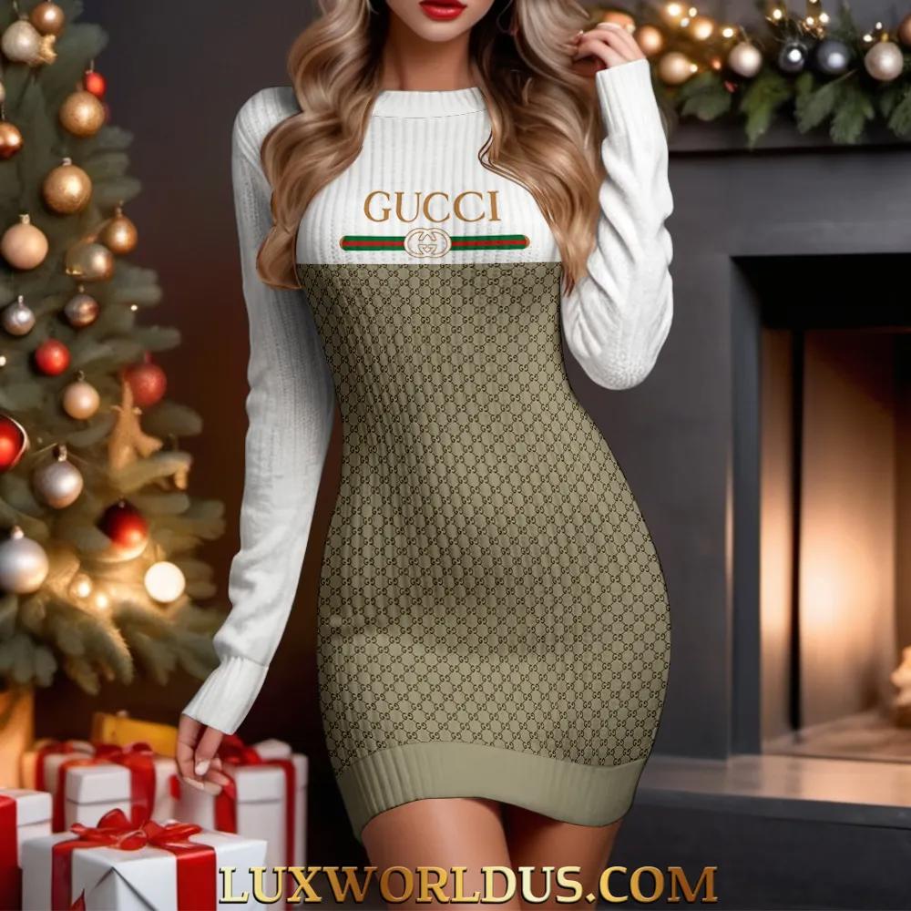 Gucci Statement Sweater Dress with Luxurious Texture and Elegant Style