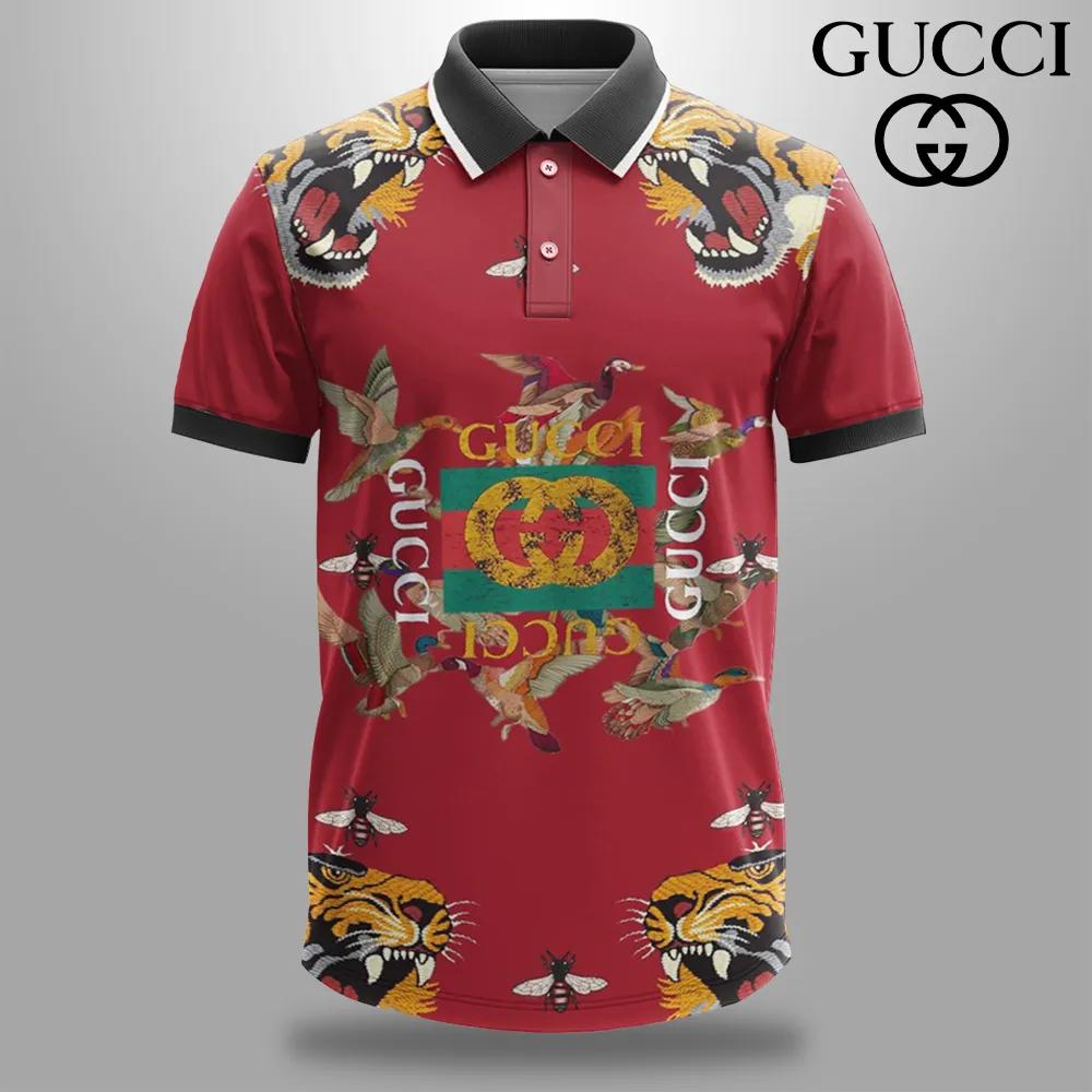 Gucci Statement Tiger Polo in Rich Red and Premium Silk