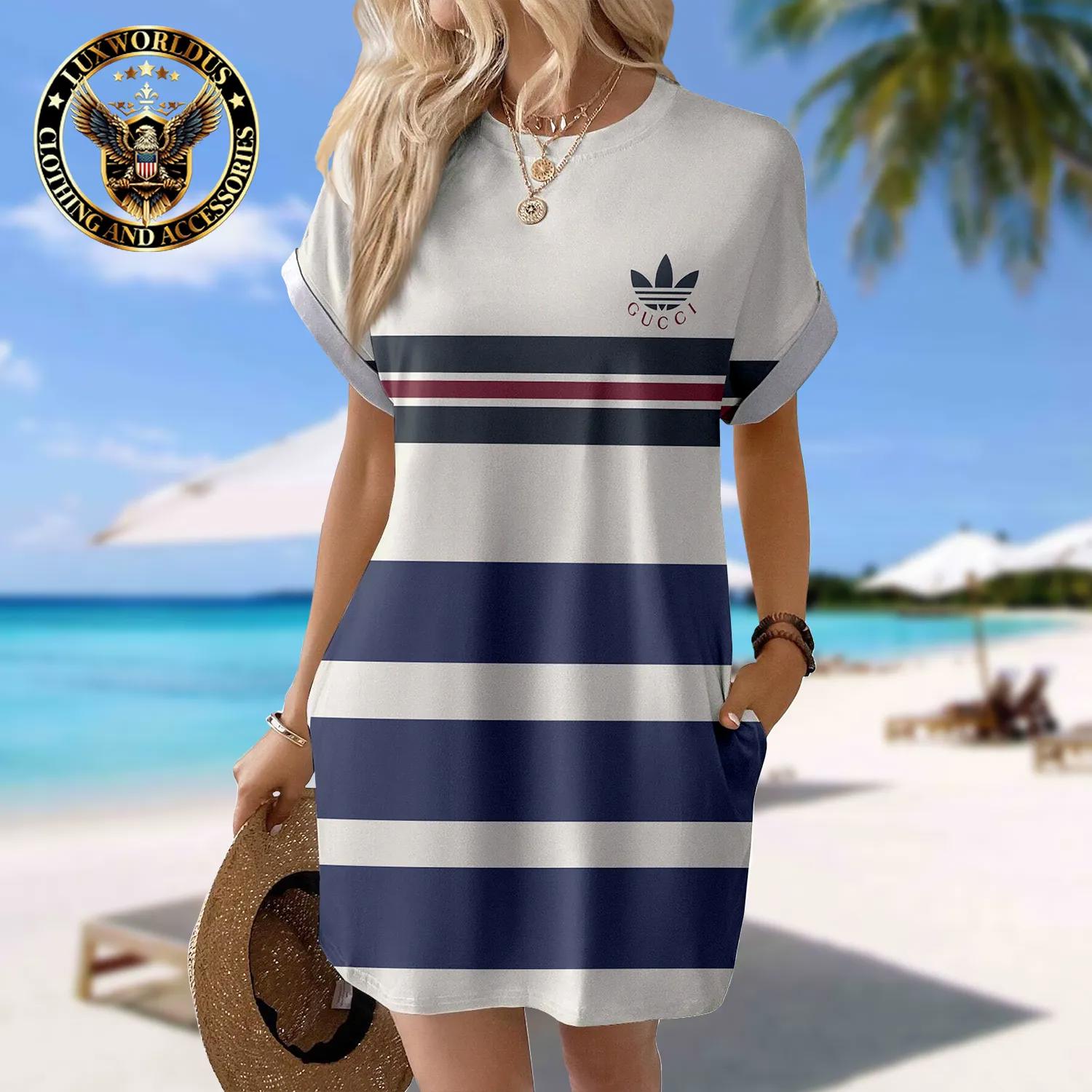 Gucci Striped Sleeve Pocket Dress – Luxury Edition