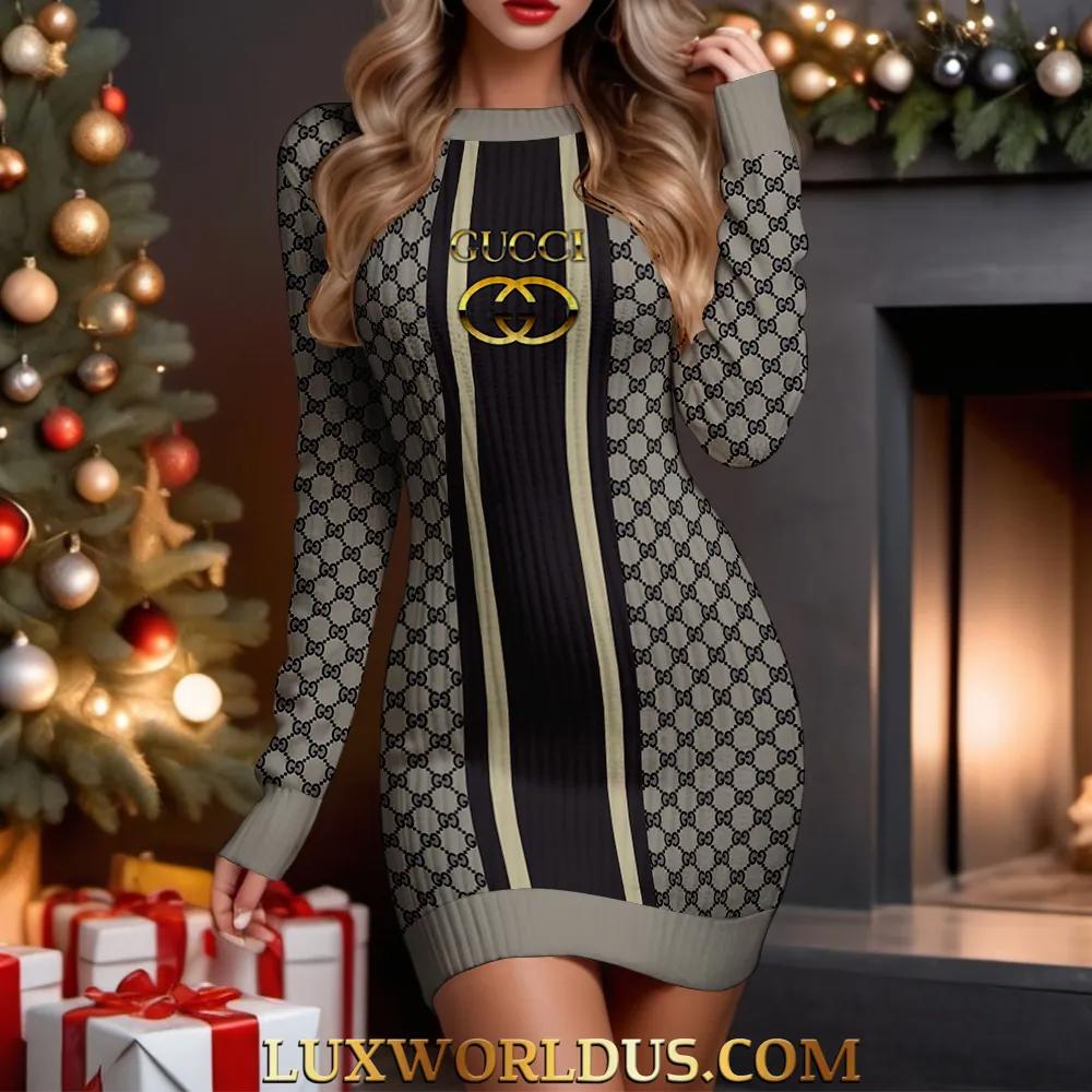 Gucci Sweater dress with bold statement design and luxury appeal.