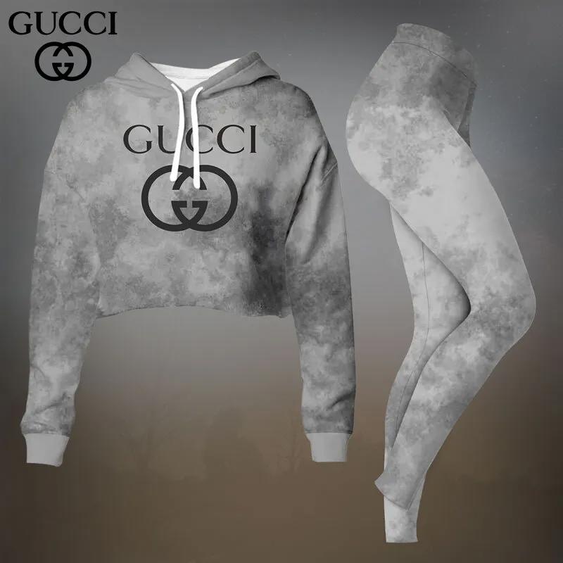 Gucci Tie-Dye Crop-Top T-Shirt and Leggings Set - Chic & Modern