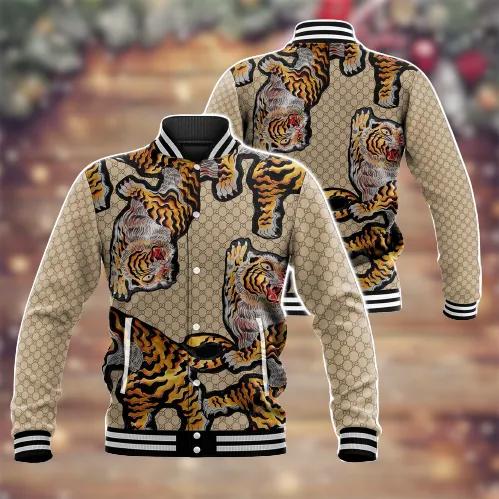 Gucci Tiger Print Baseball Jacket