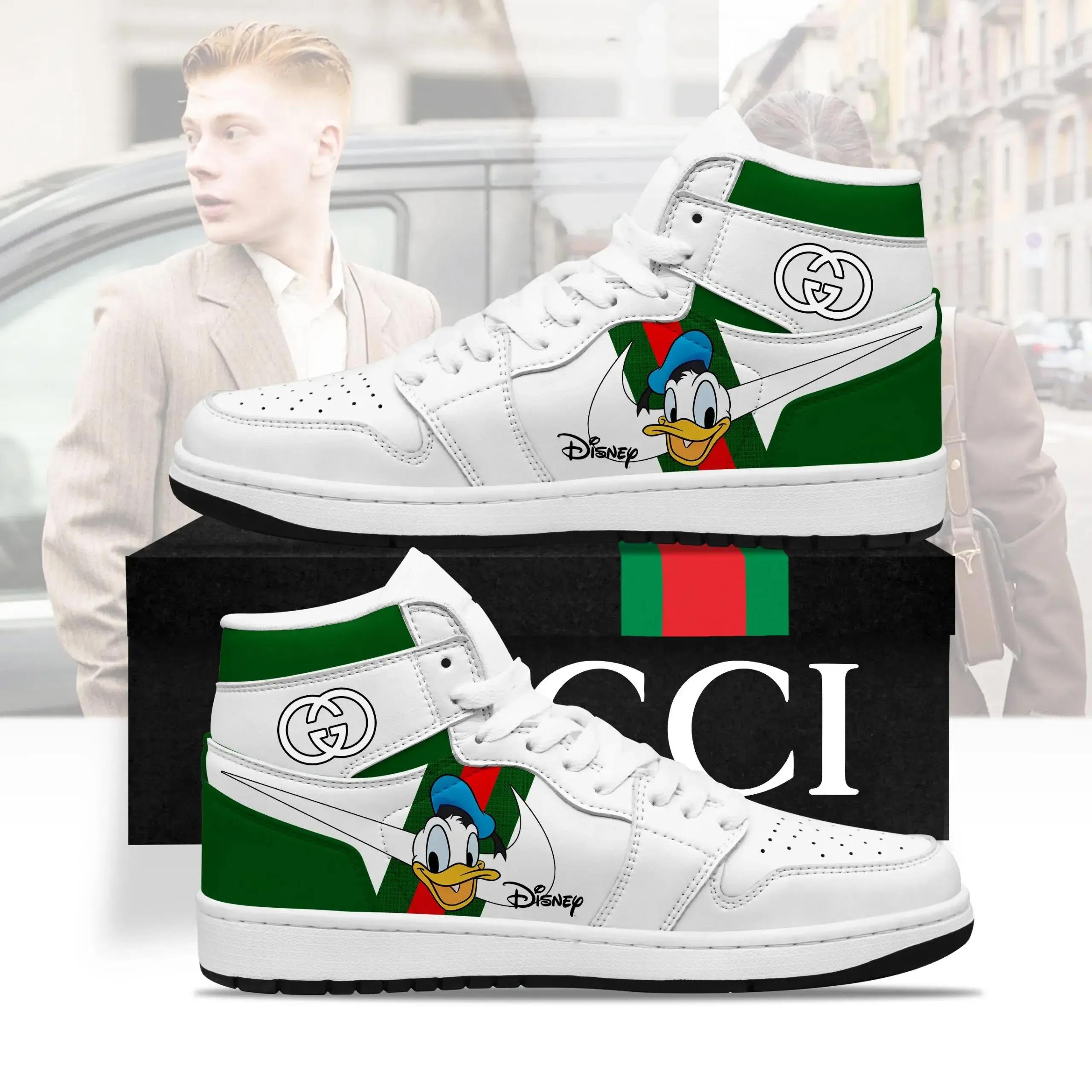 Gucci x Disney Donald Duck Air Jordan 1 High Top Sneaker