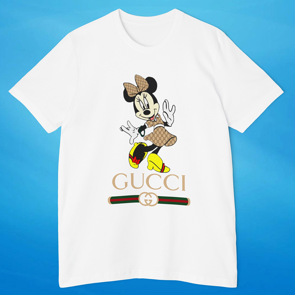 Gucci x Disney Minnie Mouse T-Shirt 3D | Chic White and Luxe Print