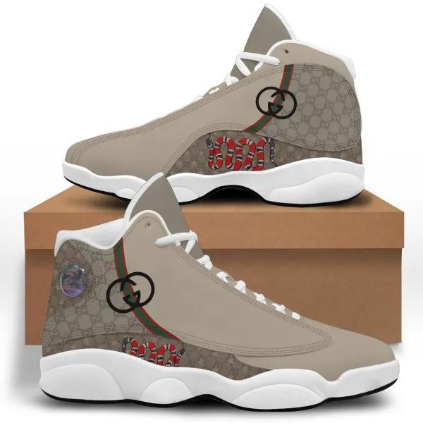 Gucci x Jordan 13 High Top Sneaker Beige Luxury Statement Shoes