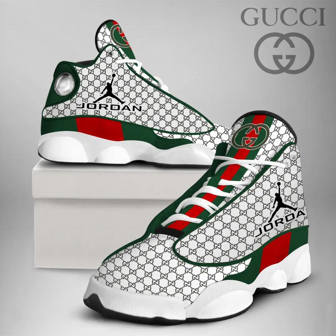 Gucci x Jordan 13 Sneaker Green and White Luxury Statement Shoe