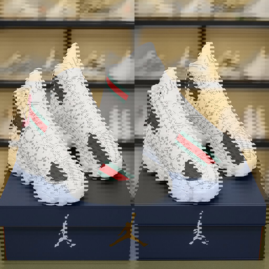 Gucci x Jordan 13 Sneaker White Leather Luxe Edition