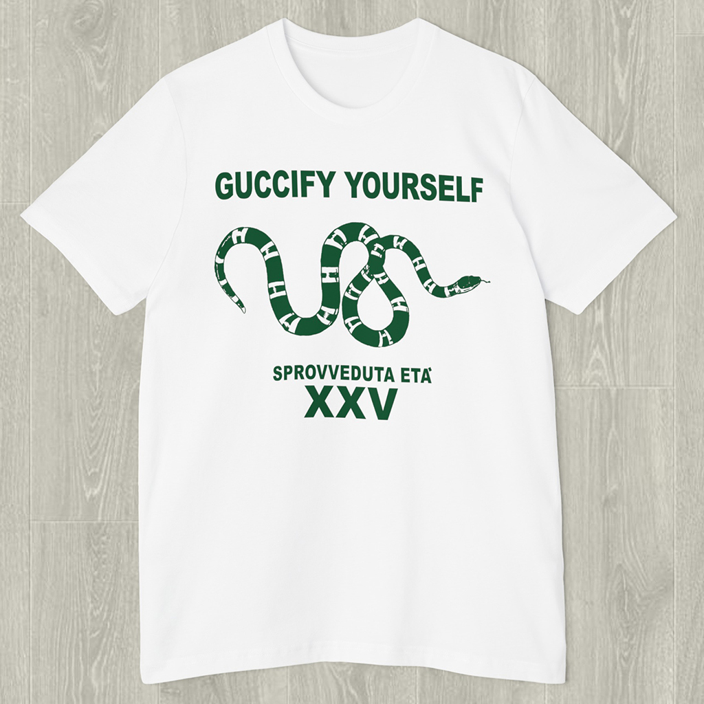 Guccify Yourself Statement T-Shirt 3D Bold Green and White