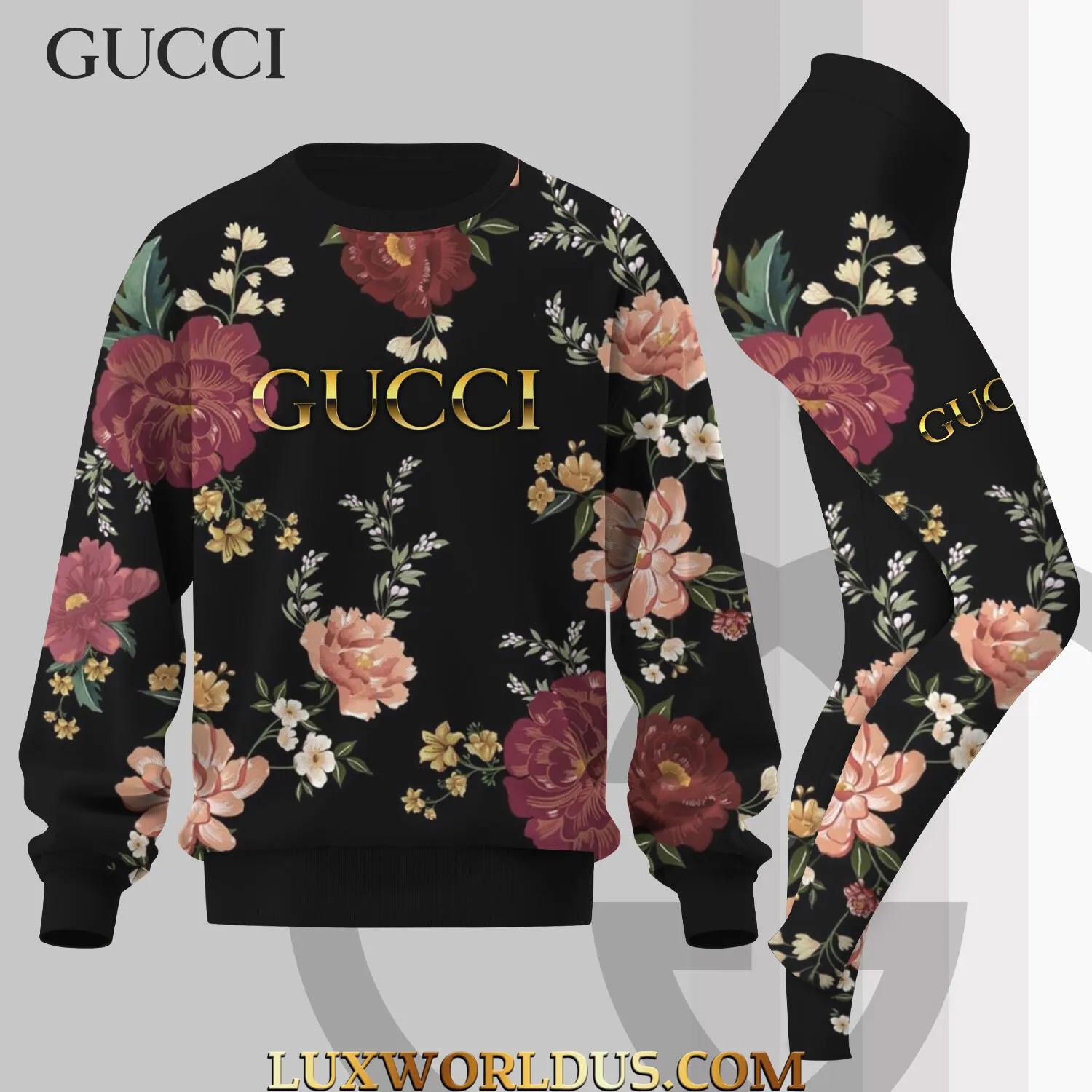 Gucci's Elegance in Bloom | Sweatshirt & Leggings Set