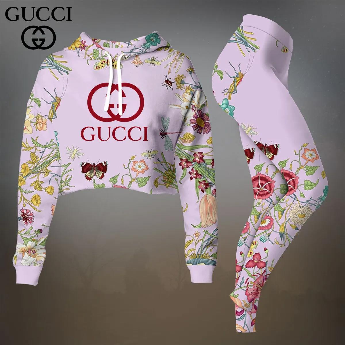 Gucci's Ethereal Floral Crop-Top T-Shirt and Leggings Set