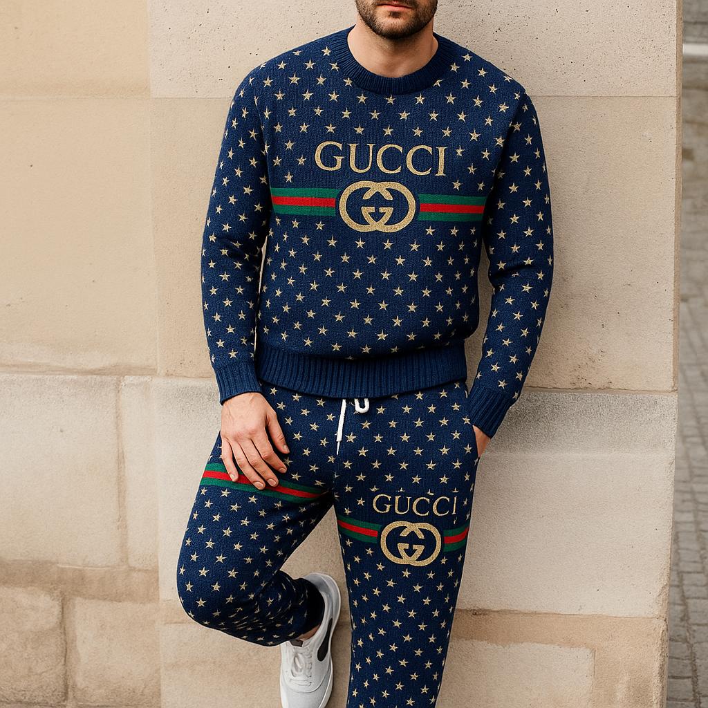 Gucci's Iconic Blue Star Sweater and Pants Set