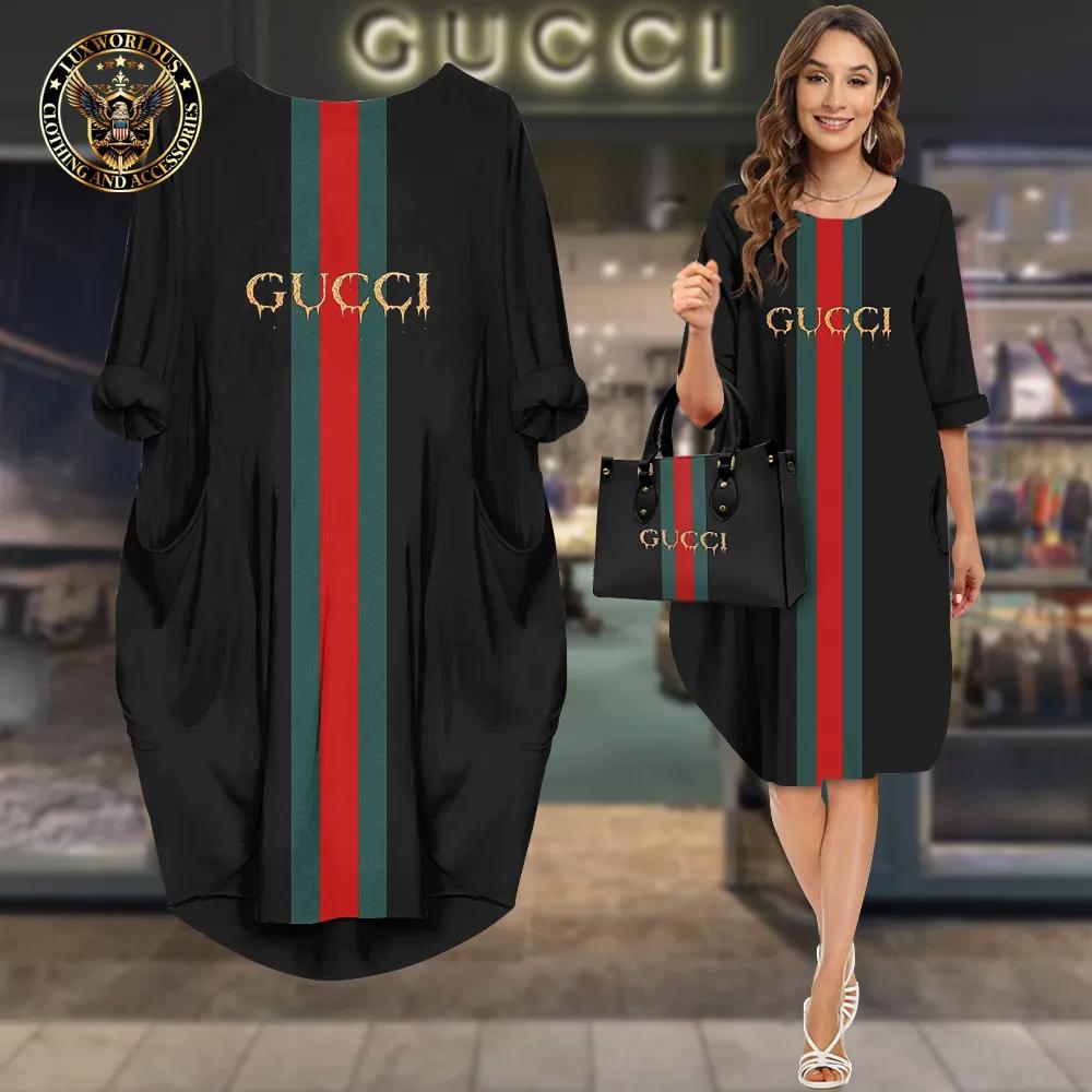 Gucci's Iconic Sleeve Pocket Dress in Luxe Black and Red