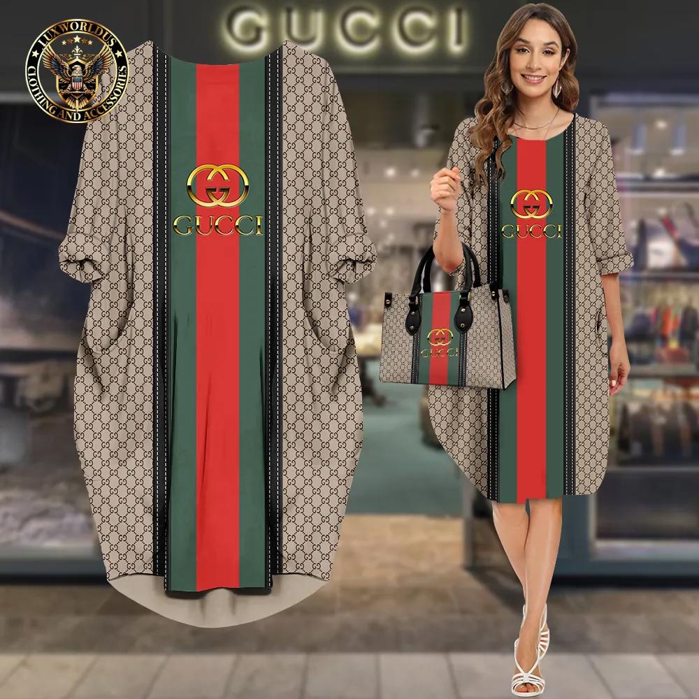 Gucci's Luxurious Statement Sleeve Pocket Dress for Polished Fashionistas