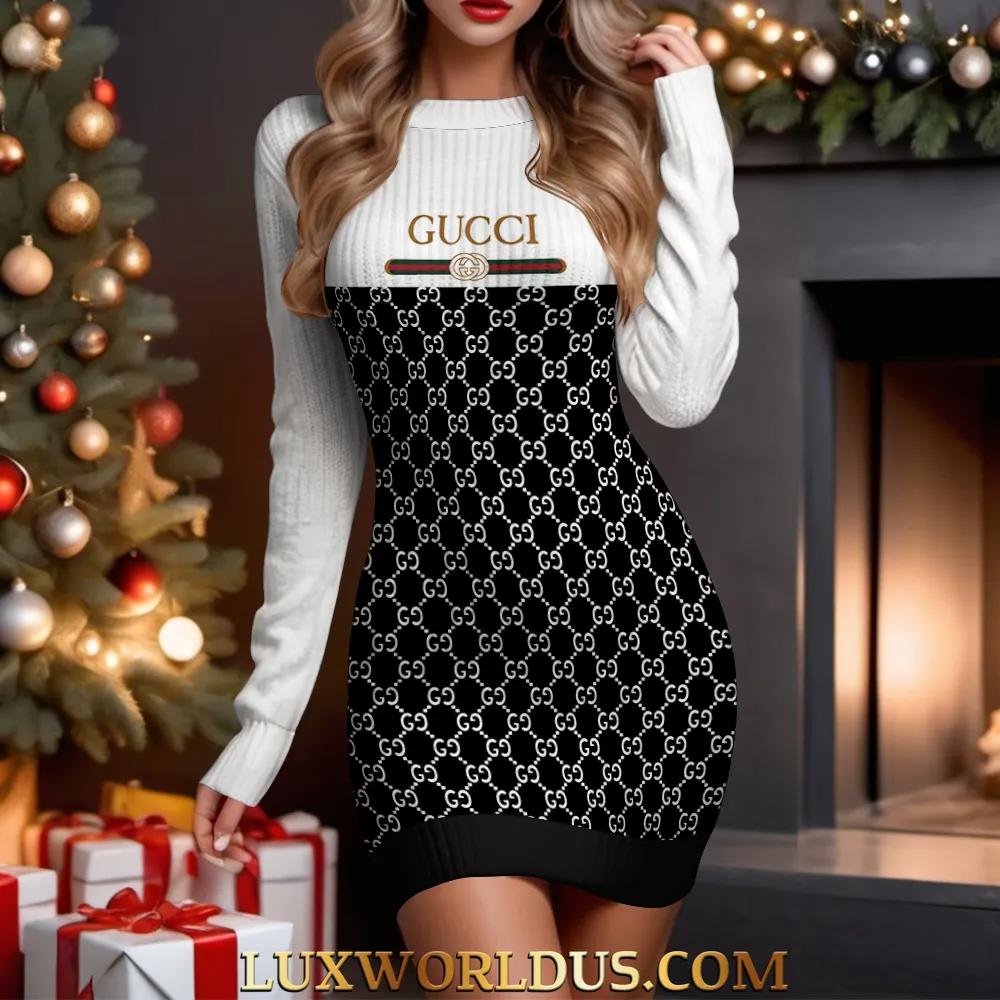 Gucci's Statement Black and White Sweater Dress