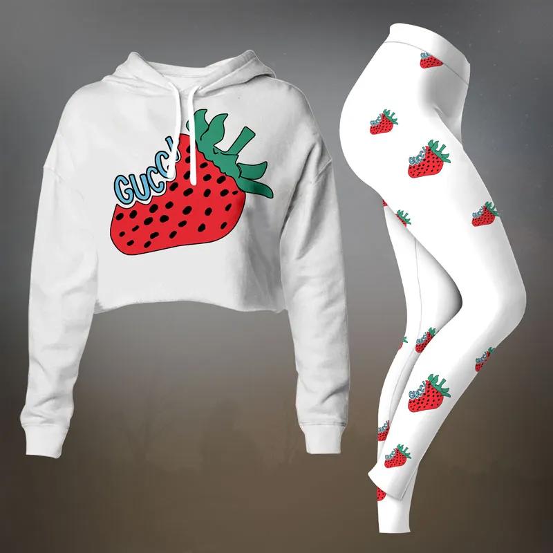 Gucci's Vibrant Strawberry Crop Hoodie & Leggings Set