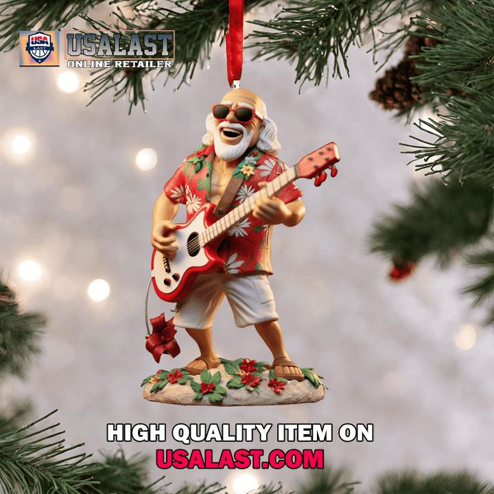Hawaiian Vibes Ornament with Guitar and Sunglasses