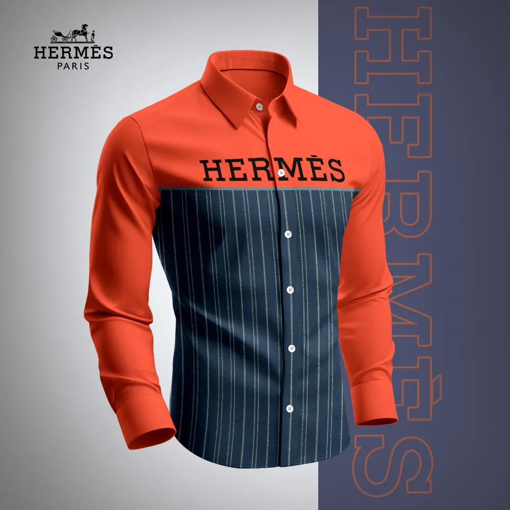 Hermes Bold Striped Long Sleeves Shirt