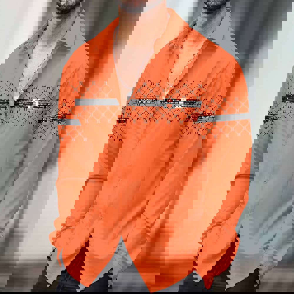 Hermes Iconic Orange Statement Long Sleeves Shirt